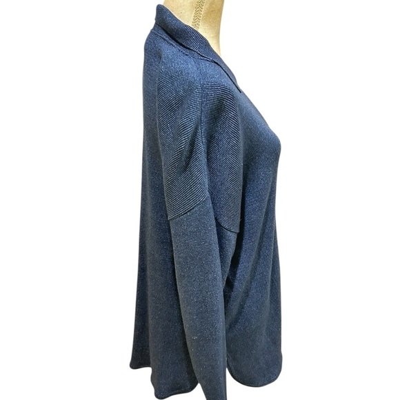 Vtg 90’s Nancy b. NYC blue duster Cardigan silver Buffalo embossed buttons sz XL - Picture 7 of 12